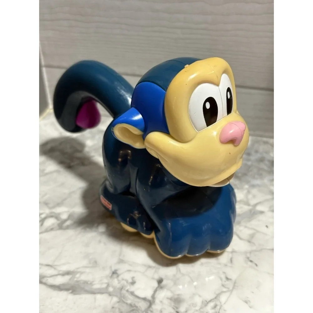 Fisher-Price Monkey Toy Kids‎ Small Blue Good Clicking Tail Amazing Animals